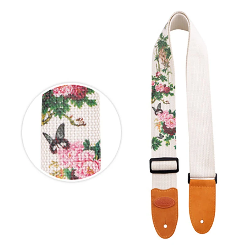 Новый хлопковый напечатанный гитарный ремешок термотрансферный с диагональным