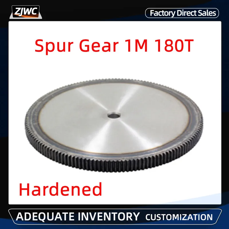 

1PC Spur Gear 1M 180T rough Hole 12mm gear wheel 45# steel Material motor gear hardened Total Height 10mm