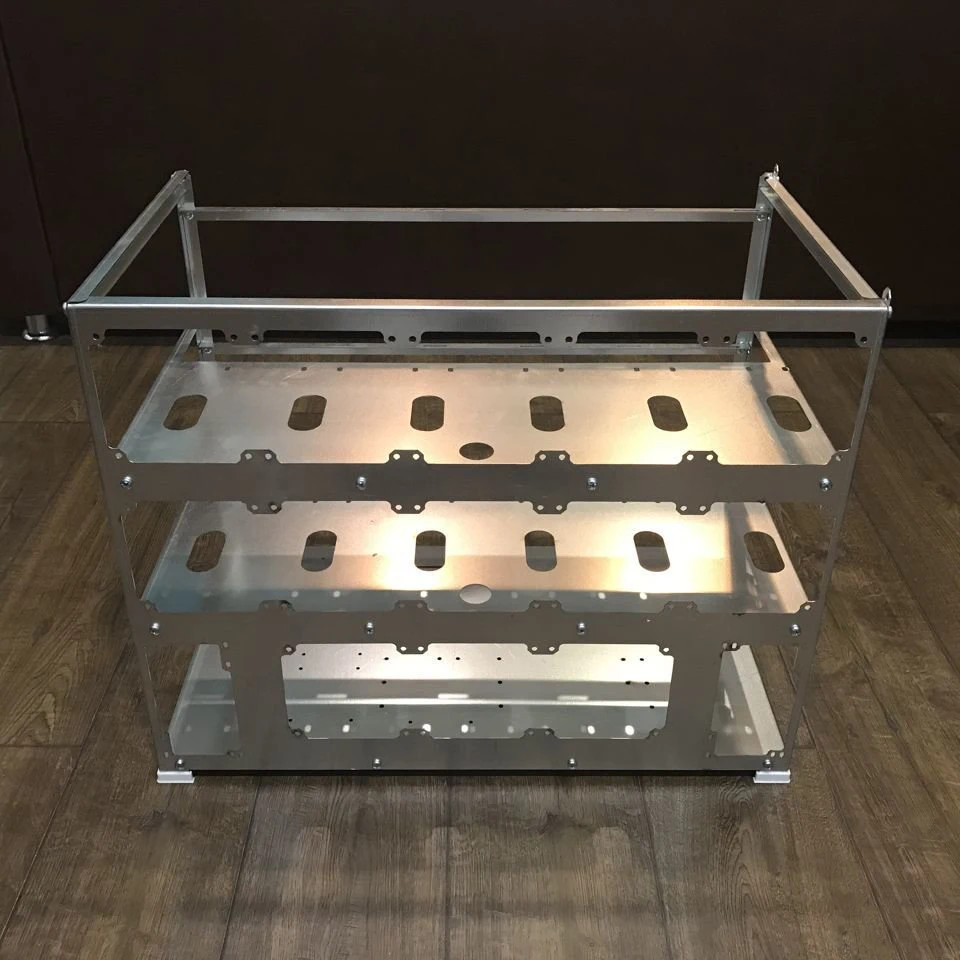 Каркас для майнинга 12 GPU карт (в 2 ряд) корпус стойка майнинг 3d рендер ферма BTC Ethereum