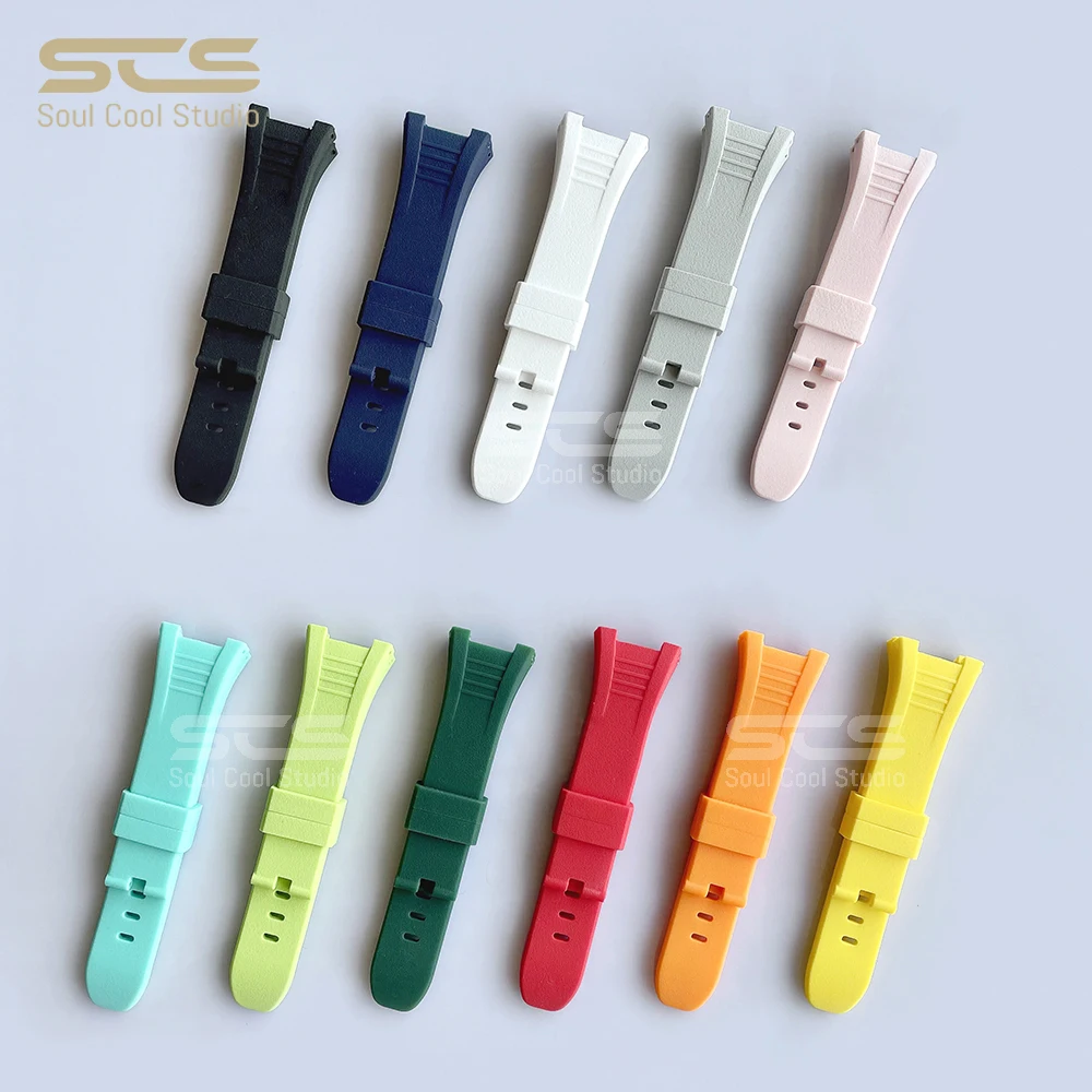 For iWatch 5/6/7/8/SE Retrofit Stainless Steel Strap 45/44/41/40mm Silicone Strap Pink Apple Watch Series 7 Metal Case Compatibl