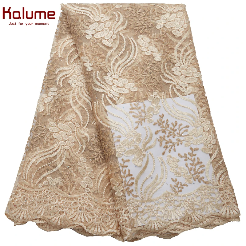 

Африканская Тюлевая кружевная ткань Kalume, органза, французская сетчатая кружевная ткань, тюлевые платья, нигерийские шелковые кружевные тка...