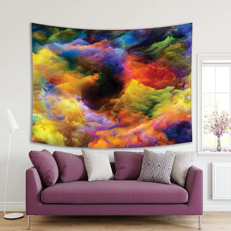 Гобелен абстрактные работы спиральный узор расположение фрактальной краски