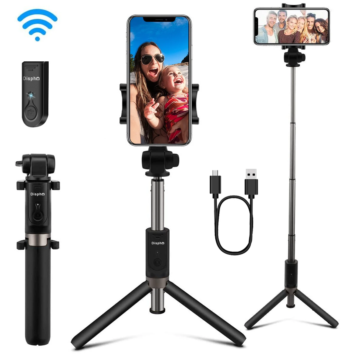 

AFAITH Selfie Stick Tripod Flexible 360° Rotating Tripod Extendable Mini Monopod with Bluetooth Remote Shutter for Smartphones