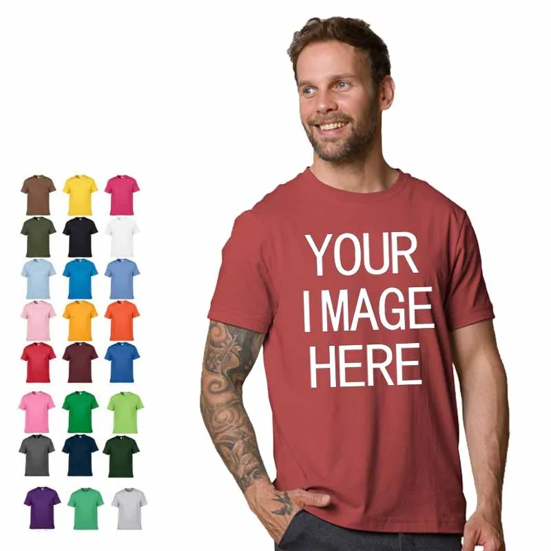NO LOGO Price 100%Cotton Short Sleeve Solid Color O-neck T-shirt Tops Tee Customized Print Your Own Design Printed Unisex Tshirt | Мужская