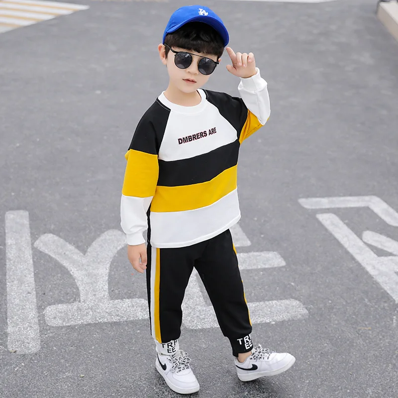 

New Spring Autumn Boys Clothing SuitsSweatshirts+ Pants 2pcs/Set Kids Jacket Teenager Sport PerformanceCostume Tracksuit High