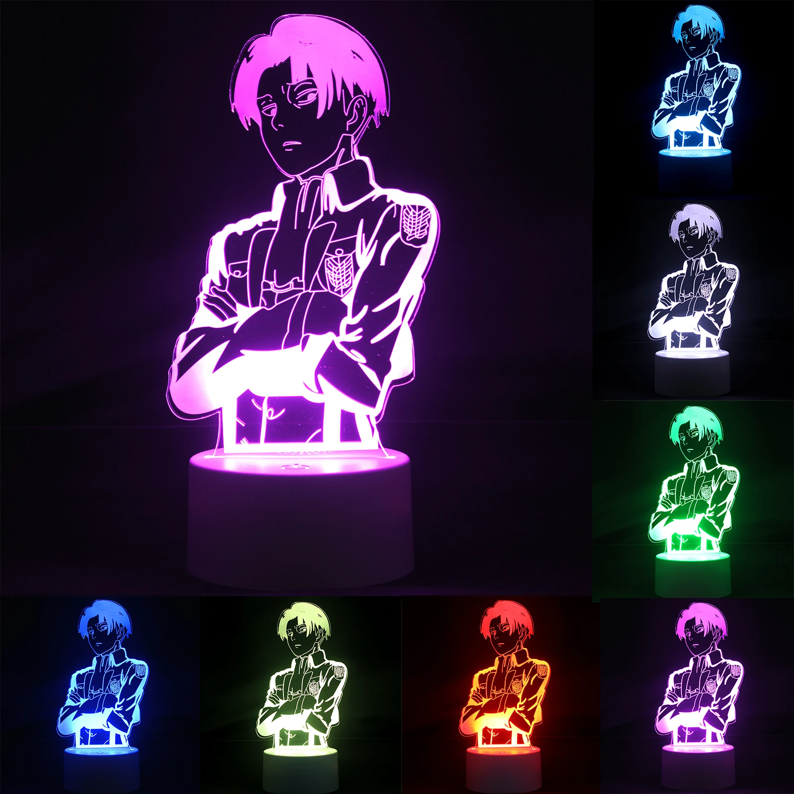 

3D LED Illusion Lamp Night Light,Anime 16 Color Change with Remote Control /USB Charge,Xmas Birthday Valentine's Day Gift