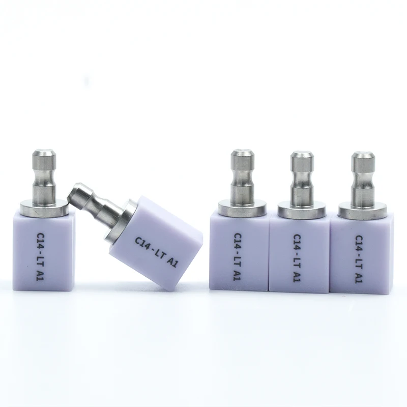 Dental Lithium Dislicate Blocks and Yucera Glass Ceramic C14-HT(5 pieces) for Dental Lab CAD/CAM and Chair-side Dental Material