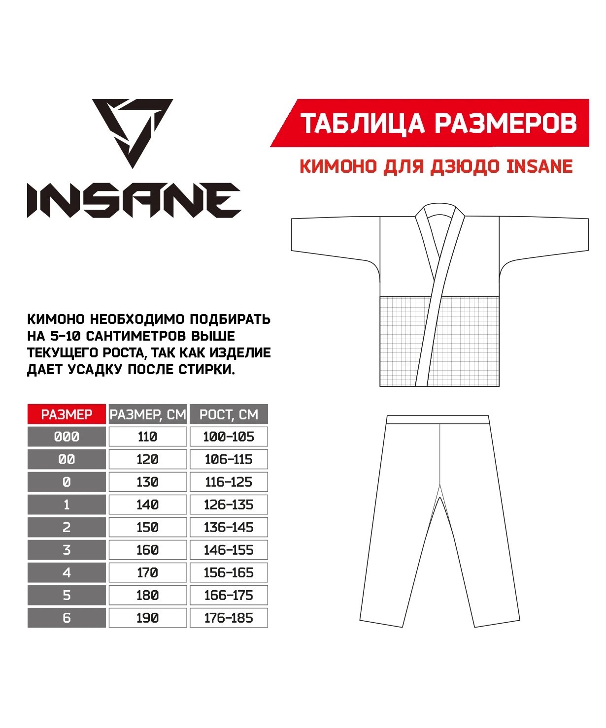 Кимоно для дзюдо Insane Training хлопок синий 6/190 |