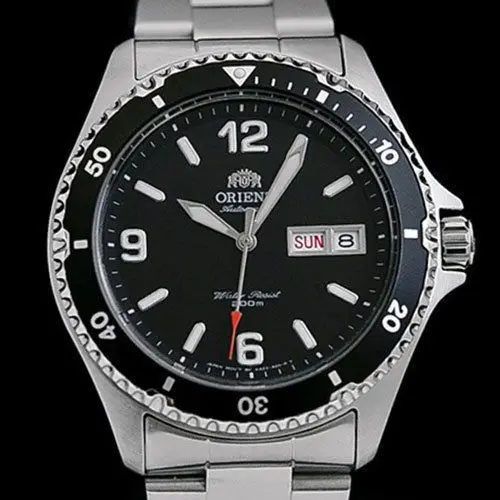 Orient Мако II FAA02001B автоматические механические мужские часы с черным циферблатом