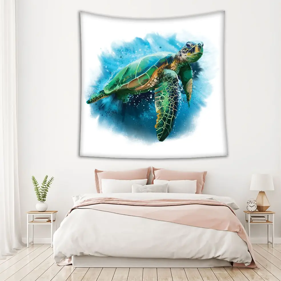 Гобелен Большая Морская Черепаха плавание в море под водой Дикая жизнь