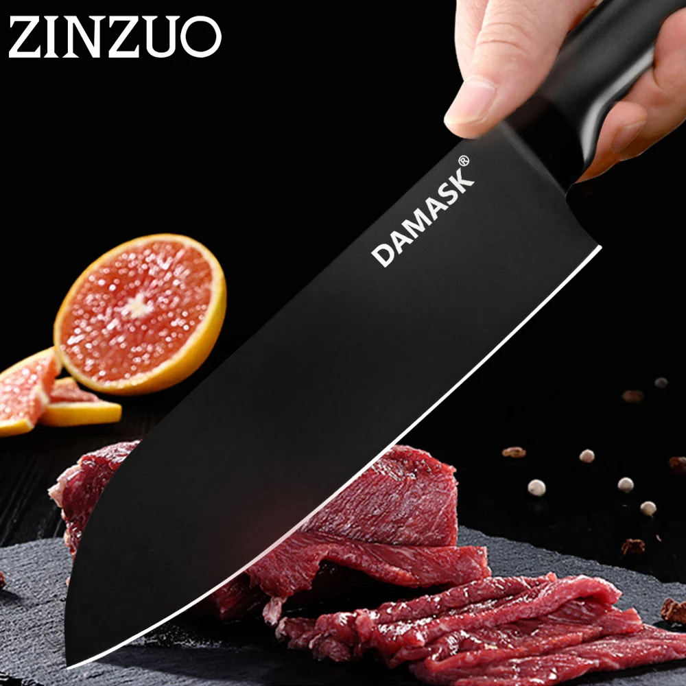 Нож из нержавеющей стали ZINZUO с черным покрытием нож шеф-повара высокой резкостью