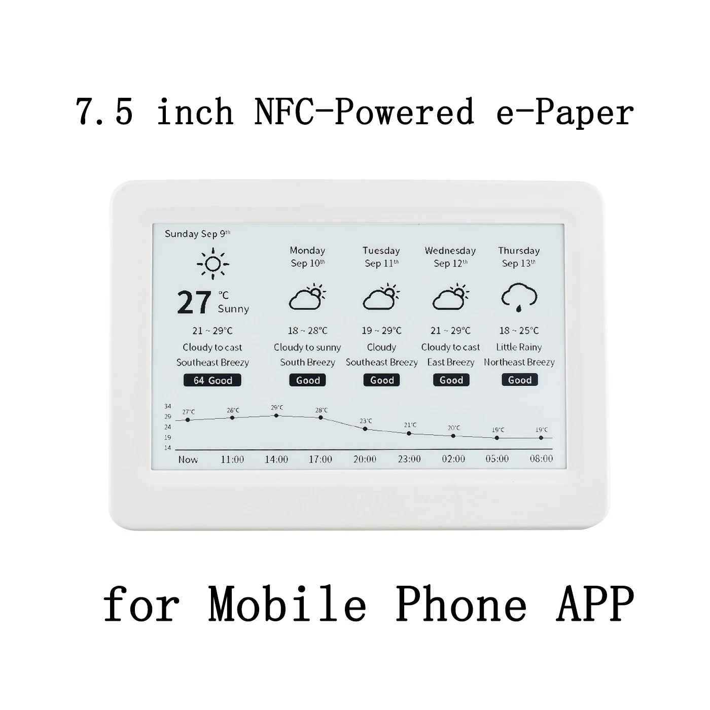 7.5 inch 800X480 NFC-Powered Wireless E Paper Epaper E-ink E-Paper Display Screen Module for Mobile Phone Android IOS APP