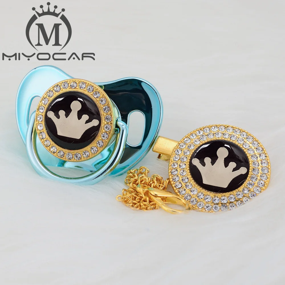 Миловидная Красивая Золотая Соска пустышка миокар 7 цветов с зажимом для соски