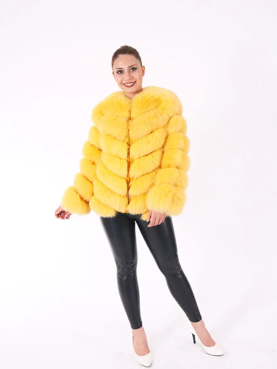 Fashion winter warm fur  coat natural fox fur coat real fox fur jacket winter thick warm coat 2021