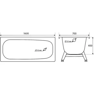 Ванна стальная ВИЗ Reimar 160x70 с ножками белая орхидея (R-64901 / 4607084496512) | Обустройство