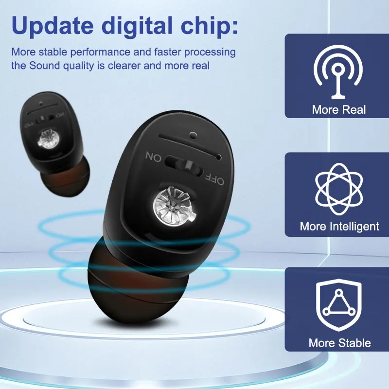 

CIC Hearing Aid Rechargeable High Power Sound Amplifier Digital Hearing Aids Invisible Waterproof Earphone For Deafness audifono