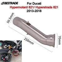 mid pipe for ducati hypermotard 821 hyperstrada 821 2013 2018 motorcycle connect pipe exhaust link tube slip on 51mm mufflers