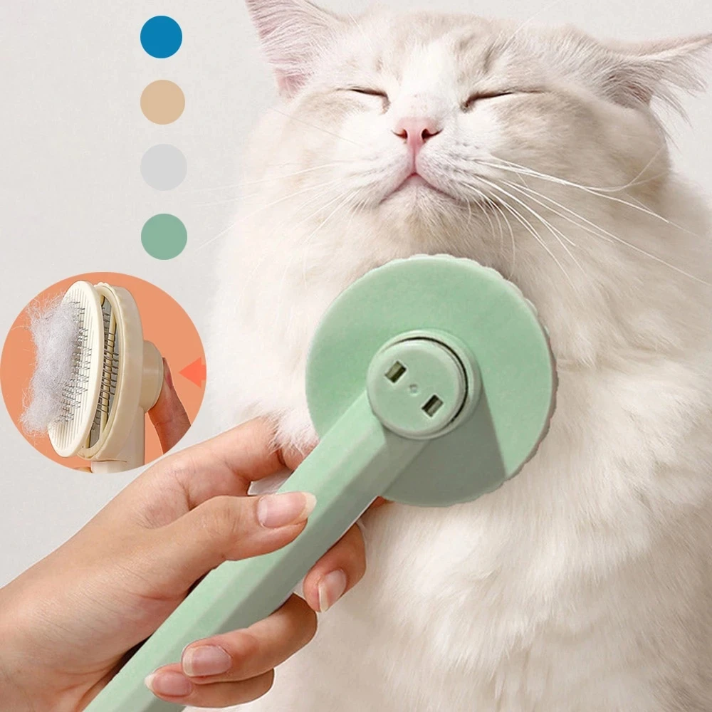 

Cat Brush Dog Comb Hair Removes Self Cleaning Pet Special Needle Combs Grooming Hair Cleaner Beauty Slicker Brush Cat Supplies