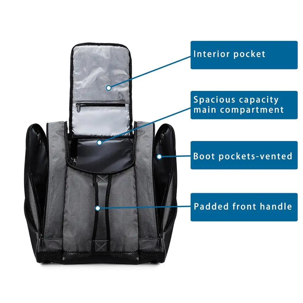 Вместительная Лыжная сумка большая подходит для лыжной обуви шлемов и