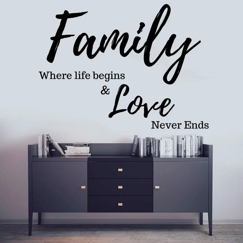 

Family Quote Family Love Wall Sticker Motivational Sticker Home Bedroom Wall Art Decoration A00835