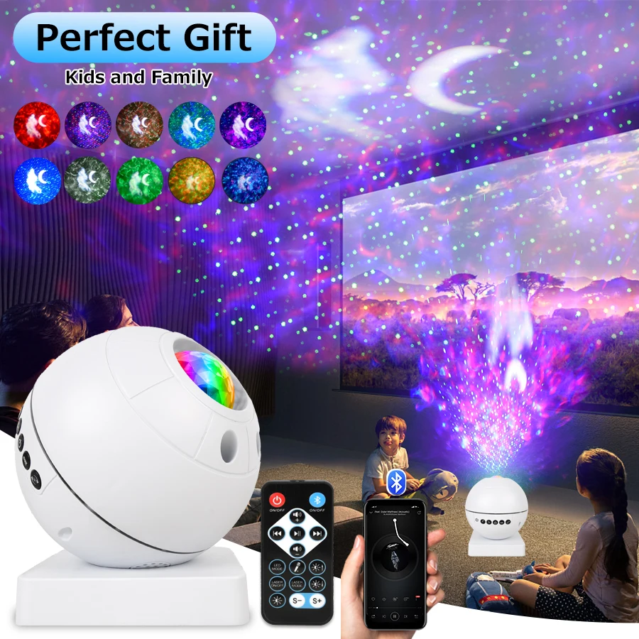 

Moon Cloud Star Galaxy Projector Starry Sky LED Night Light Lamp Music Mood APP Remote Control for Christmas gift Car Home Room