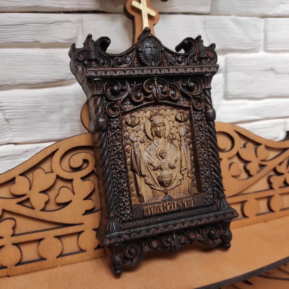 Icons Virgin неупиваемая bowl small carved icon Blessed size 10-15 cm | Дом и сад