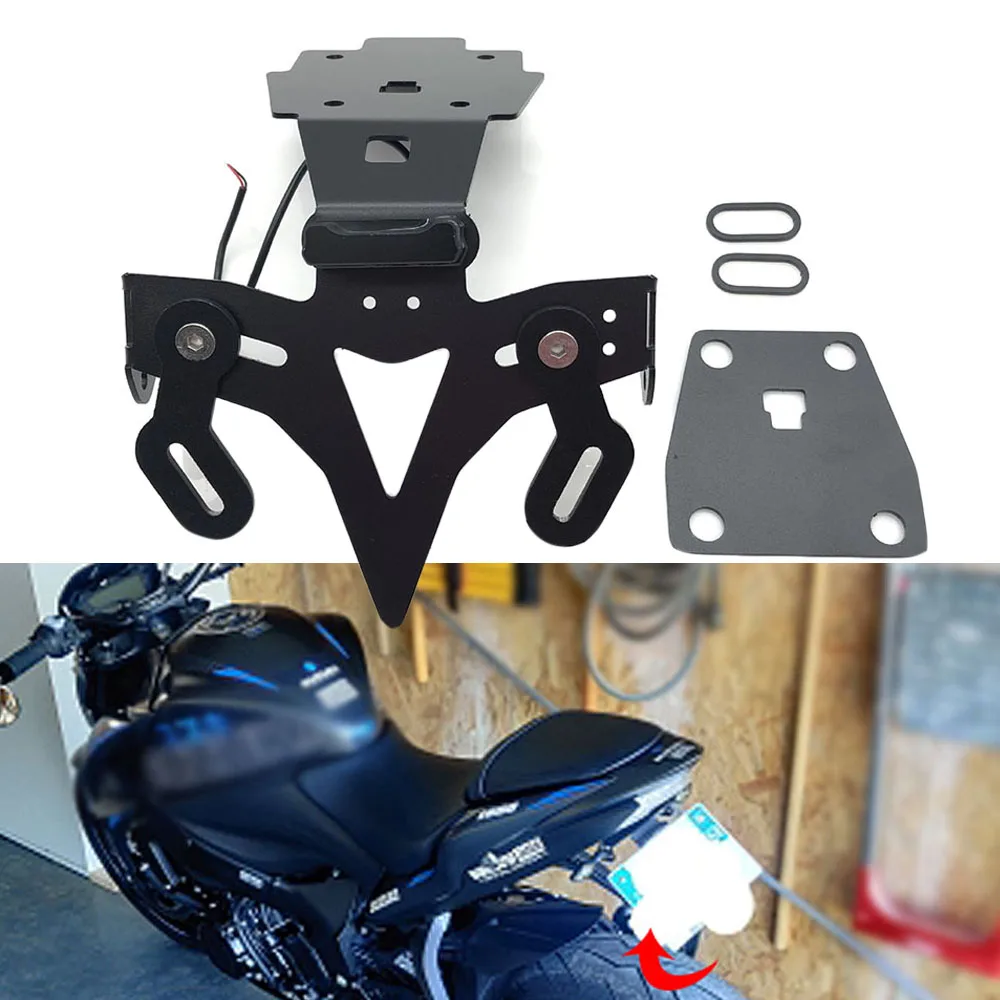 

GSXS750 1000 License Rear License Plate Mount Holder and Plate LED Light For SUZUKI GSXS750 2017 2018 2019 GSX-S1000 2015-2019