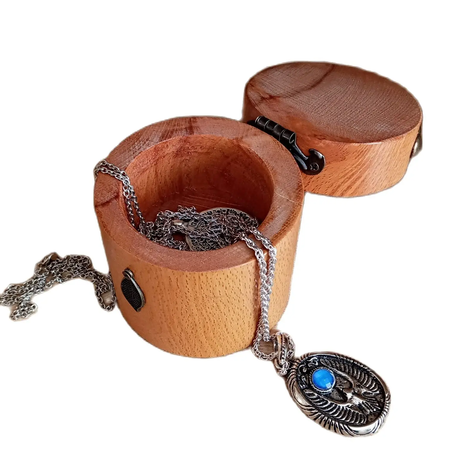 Rustic Wood Wedding Ring Necklace Box. Authentic Box.