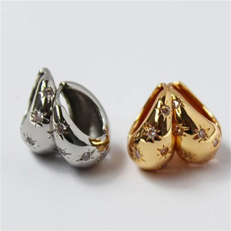 

European And American Simple Fashion Cold Wind Slightly Inlaid Zircon Drop Earrings Women