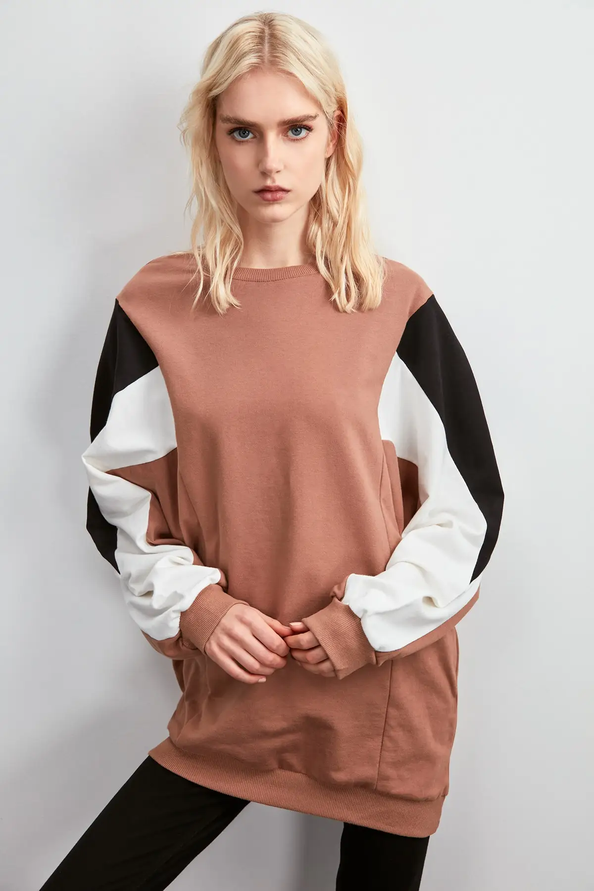 Трикотажный Свитер оверсайз|Женские толстовки и свитшоты| |