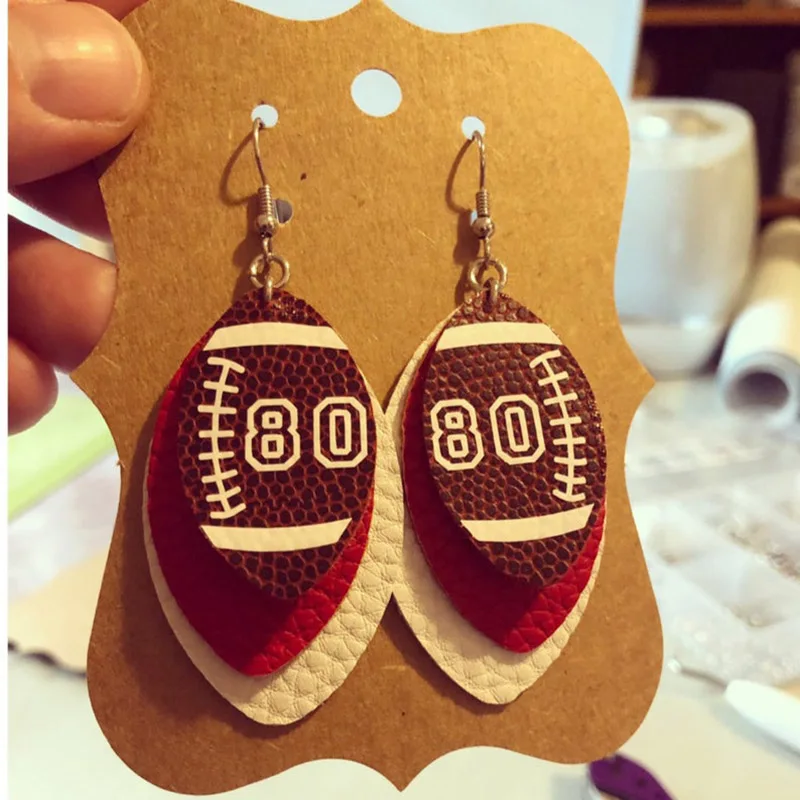 Трехслойные серьги из искусственной кожи с блестками | Украшения и аксессуары