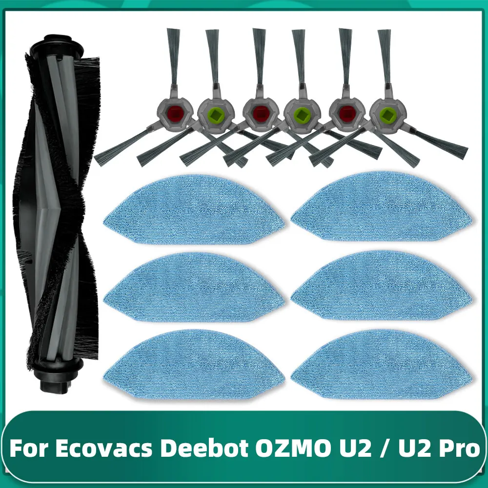 Main Rolling Side Spin Brush Mop Cloths Rag Replacement For Ecovacs Deebot OZMO U2 / U2 Pro Robot Vacuum Cleaner Spare Parts