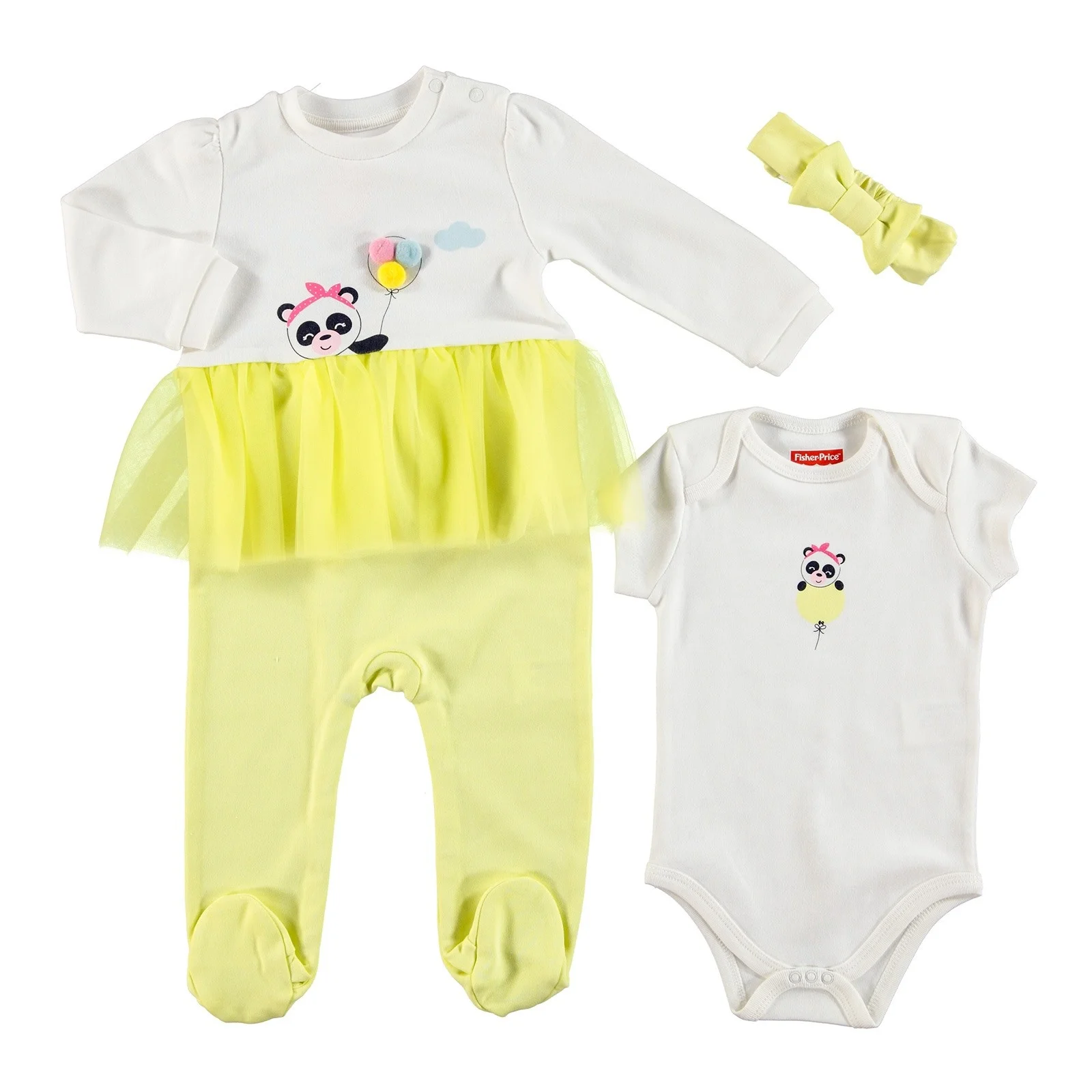 Ebebek Fisher Price/комбинезон с изображением панды для маленьких девочек повязка на