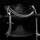 Мужское серебряное ожерелье 925 пробы с зульфикаром ручной работы, исламское ожерелье от Saint Ali, Сделано в Турции