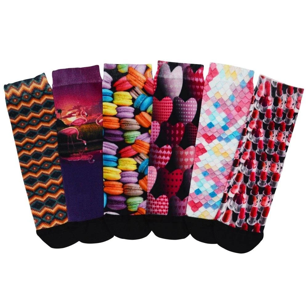 6 pcs Bolero Women Socks Set Happy Fun Printed Cute Socks Socks Women Socks Printed Macarons