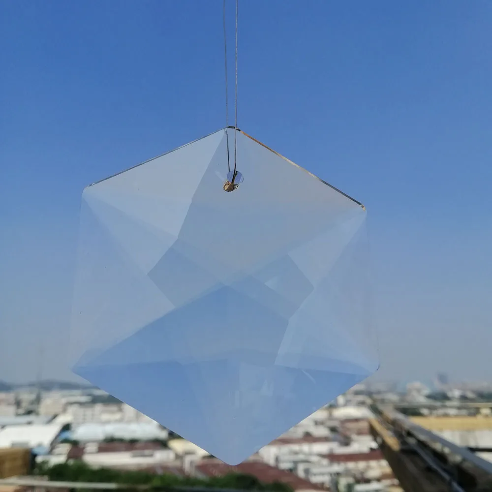 

Camal 1 шт. 100 мм прозрачный стеклянный большой гексаграмма призмы подвеска Ловец Солнца подвесное украшение фэншуй лампа осветительные части ...