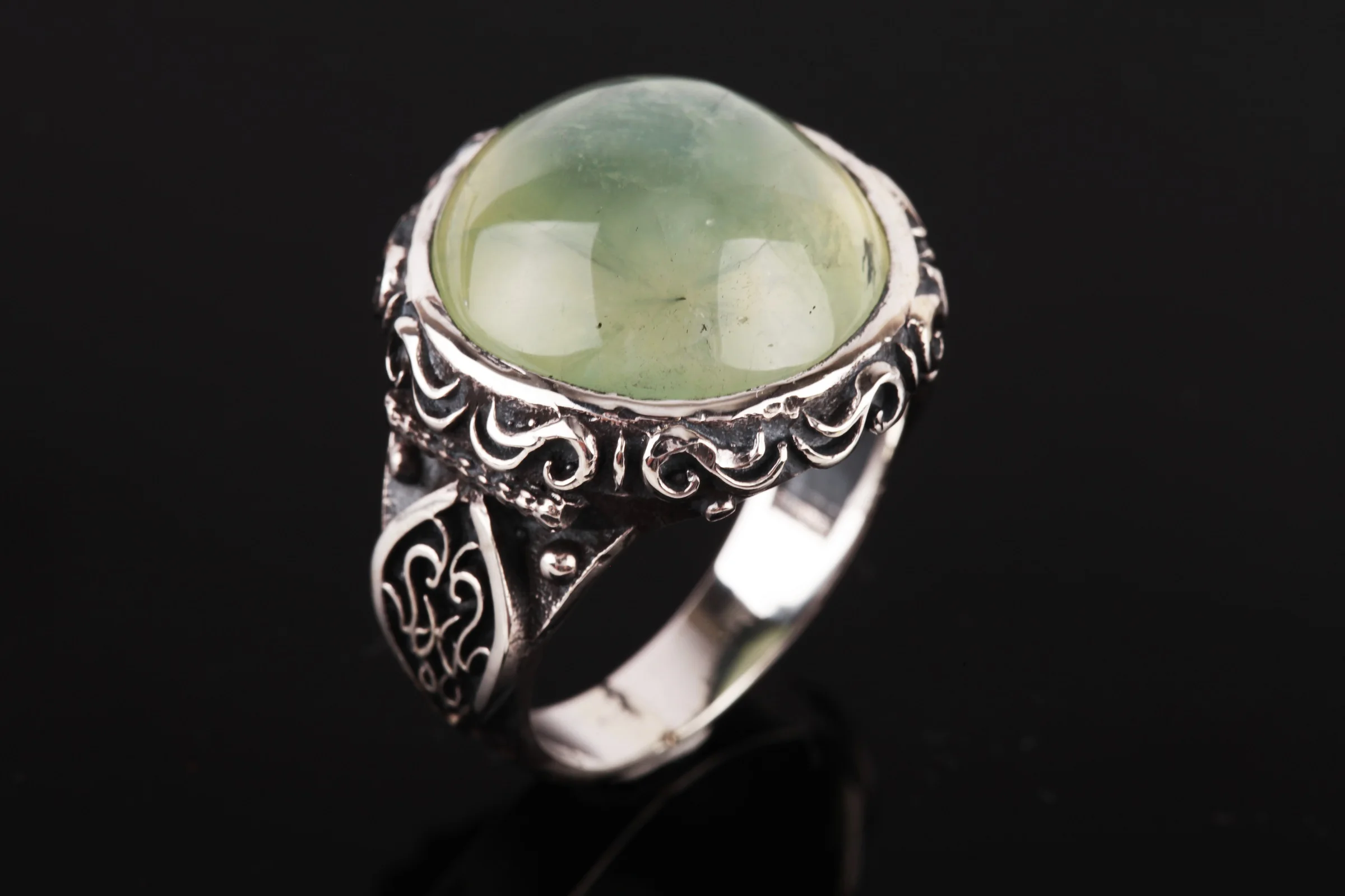 

UM US JEWELRY Jade Gemstone 925 Sterling Silver Men 'S Ring