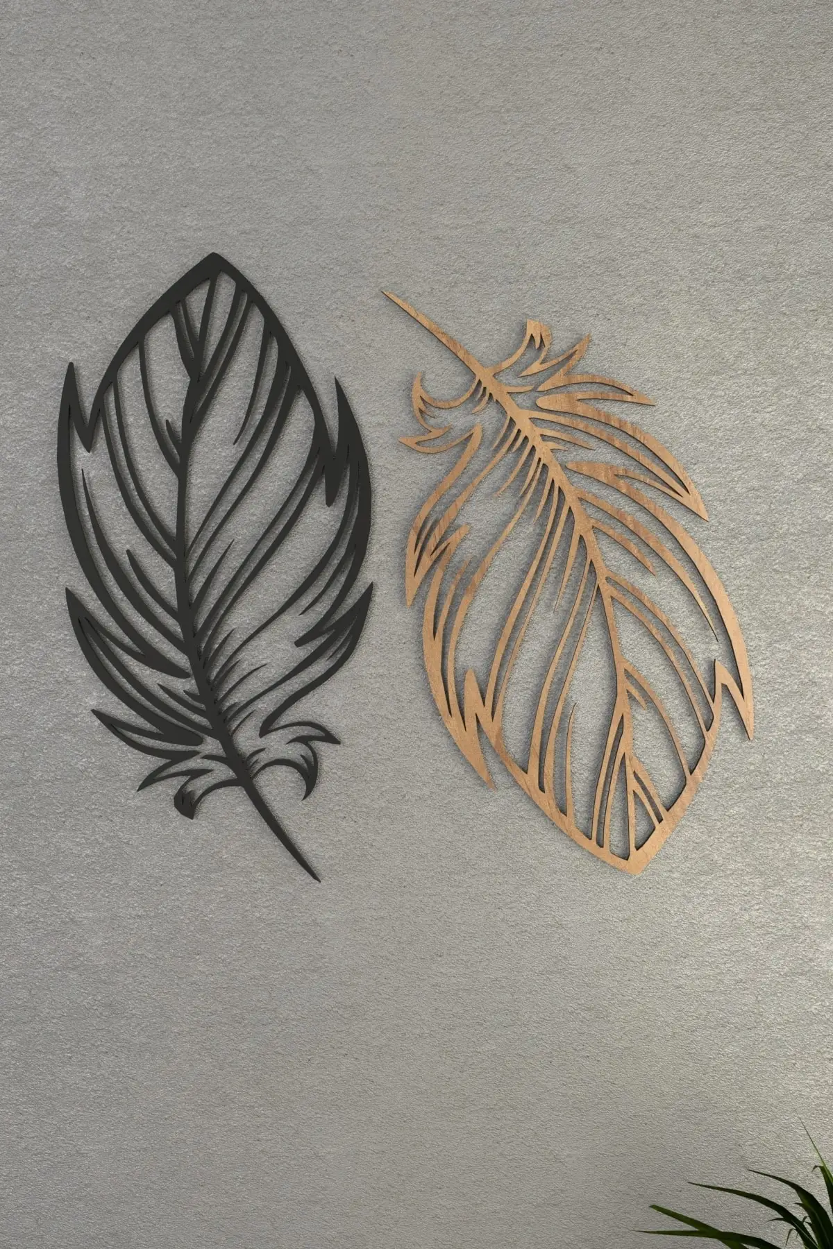 

3D Bird Feather Wood Decorative Wall Decor Modena BlackWooden Wall Decor Style Home Office Art decoration Home Gifts Vintage