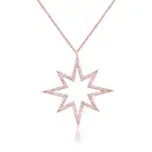 Серебро, Розовая звезда, серебряное ожерелье, лучшие подарки для ваших близких