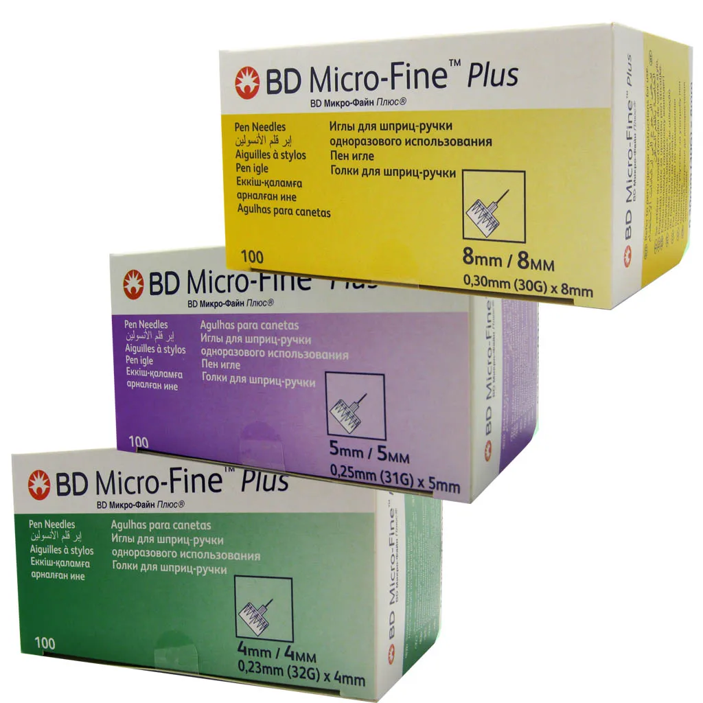 25 мм х 5 мм), 100 шт. Fine иглы для шприц ручки. иглы для шприц-ручки bd micro-fine plus 31g. игла bd плюс 0,25 х 6,0мм /31g/ д/шприц-ручки №100. иглы микрофайн плюс (micro-fine plus) 8 мм №100.