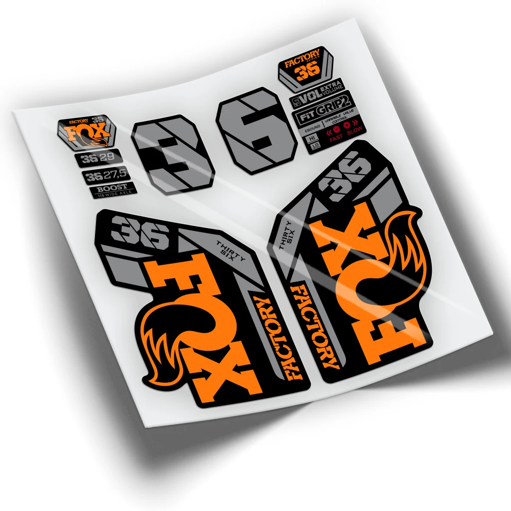 Полный комплект совместимых наклеек для FOX 36 FACTORY 2021 двухцветные велосипедные