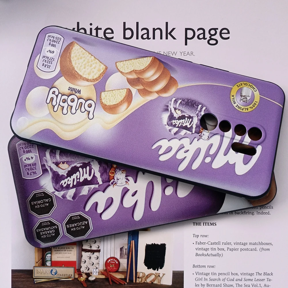 popolar chocolate milka box black silicone mobile phone cover for redmi note 6 8 9 pro max 9s 8t 7 5a 5 4 4x case free global shipping