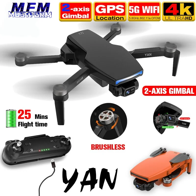 

RC DRON SG108 pro Drone With 2-Axis Gimbal Camera HD 4K GPS 5G FPV 1km Long Distance Brushless Quadcopter Drones Professional