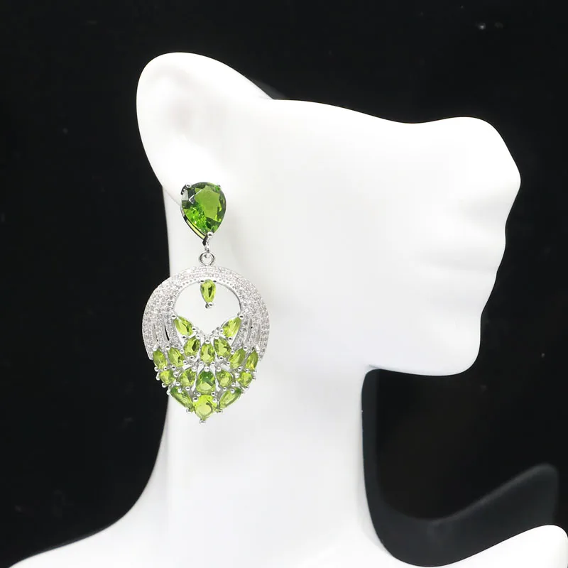 49x25 мм роскошный большой набор украшений создан фиолетовый танзанит Зеленый