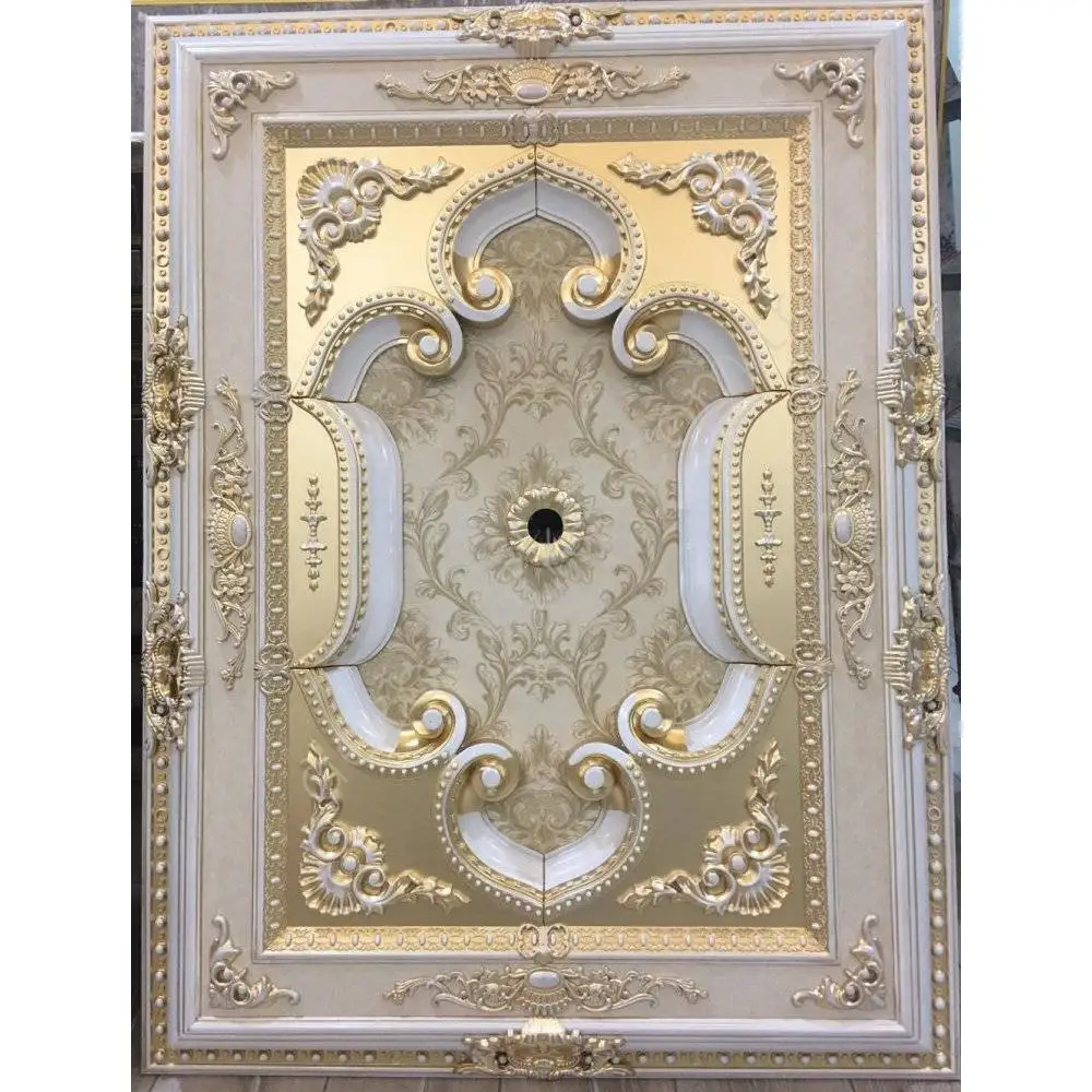 

DECOGOLD Decorative Rectangle Design Bronze Colored Vintage Pattern Ceiling Medallion 90x120cm