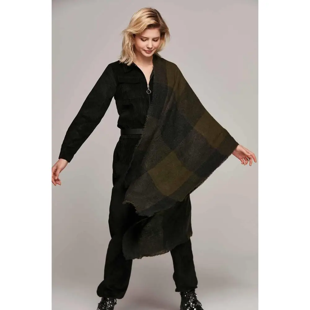 Горячая Мода большие шарфы женские длинные зимние полушерстяные мягкие теплые