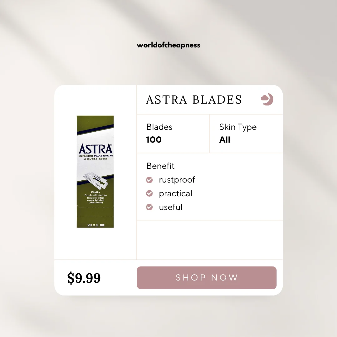 Astra superior platinum double edge safety razor blades shaving green pack 5x20 |