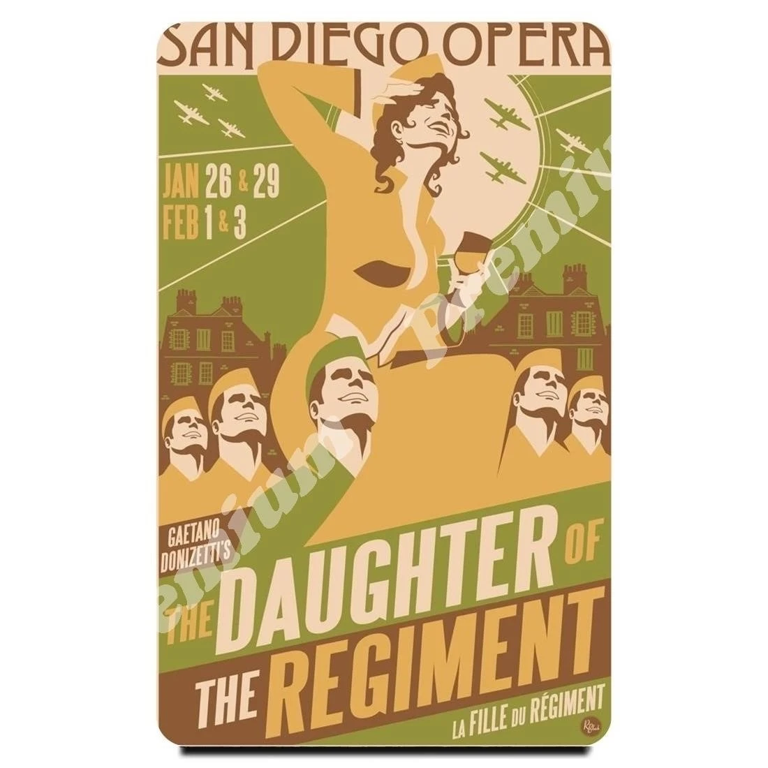 Сан Диего Сувенирный магнит Винтажный туристический плакат|Магниты на