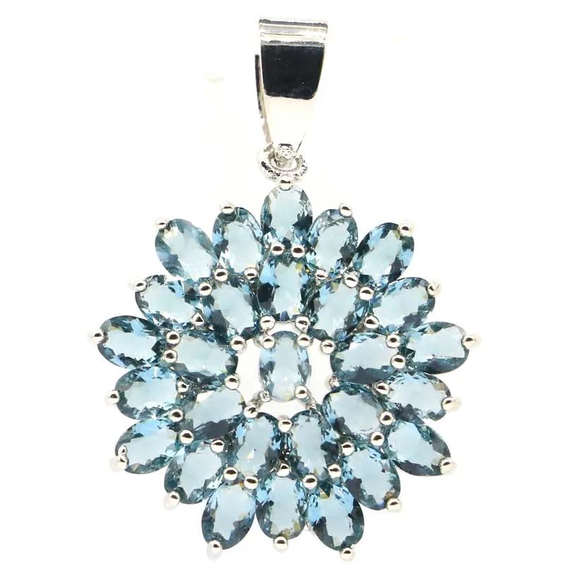 31x23 мм милый искусственный Лондонский синий топаз для женщин Повседневная одежда