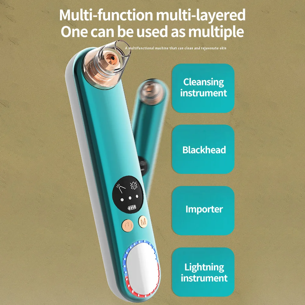 

Multifunctional Blackhead Remover USB Rechargeable Black Head Acne Export Pore Cleansing LED Vibration Facial Beauty Instrument